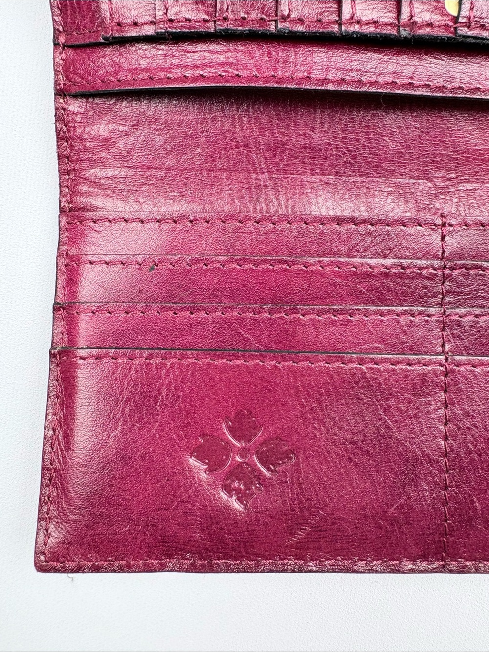Patricia Nash Paola Leather Frame Wallet with RFID Protection Red - Picture 9 of 11